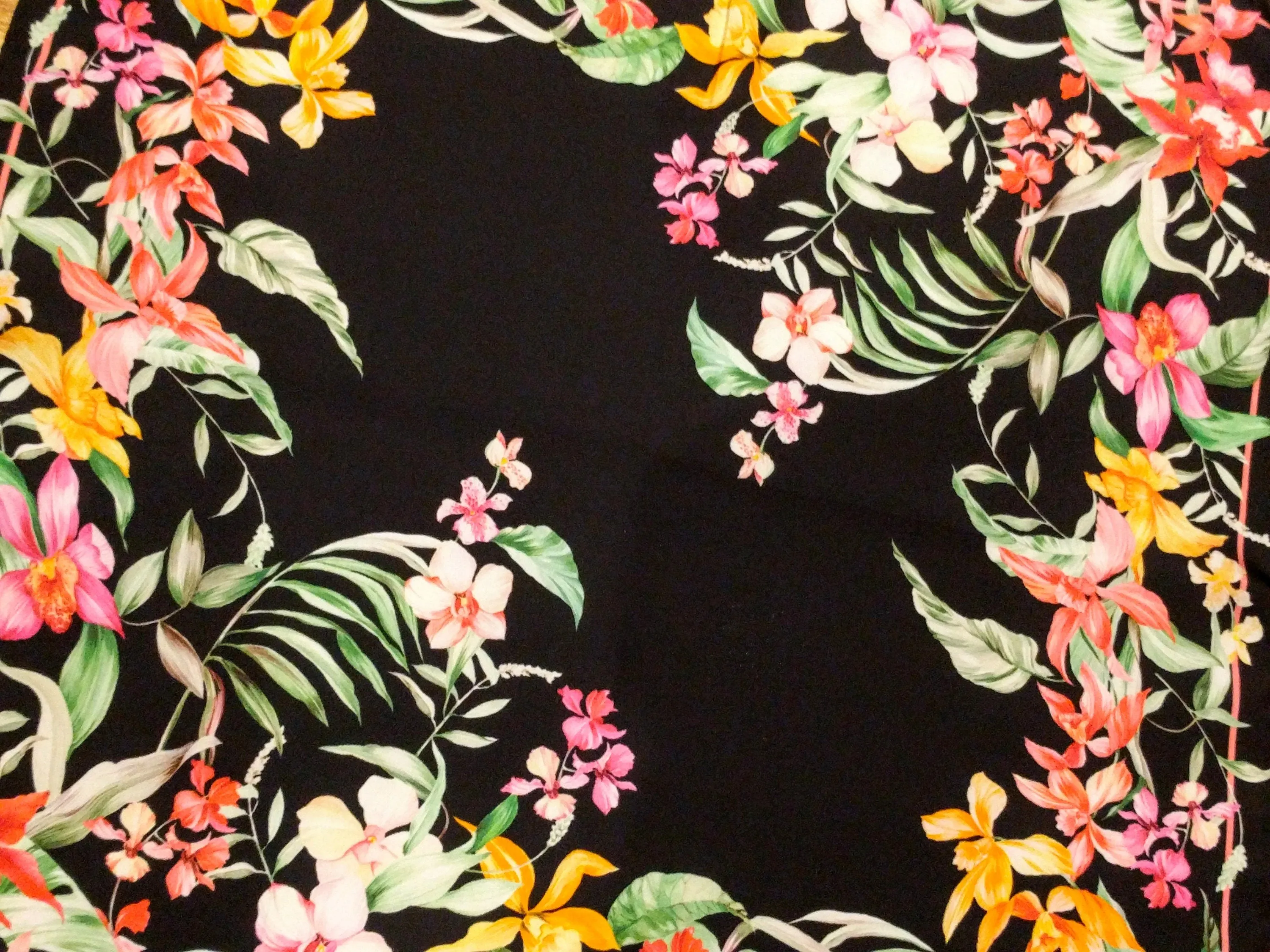 Italian silk scarf - small size Como silk scarf  - Made in Italy - Black silk scarf