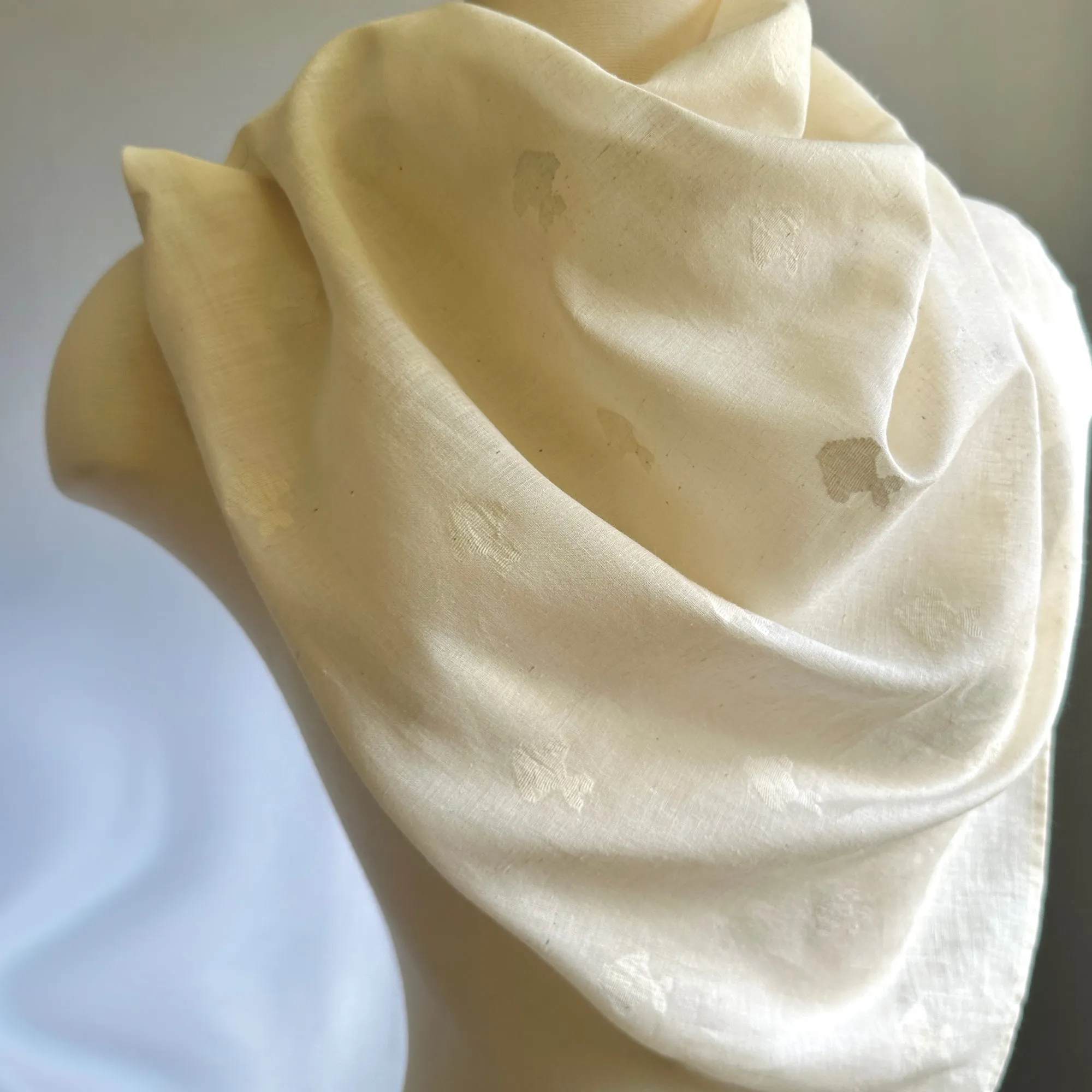 Jamdani White on White Cotton Bandana