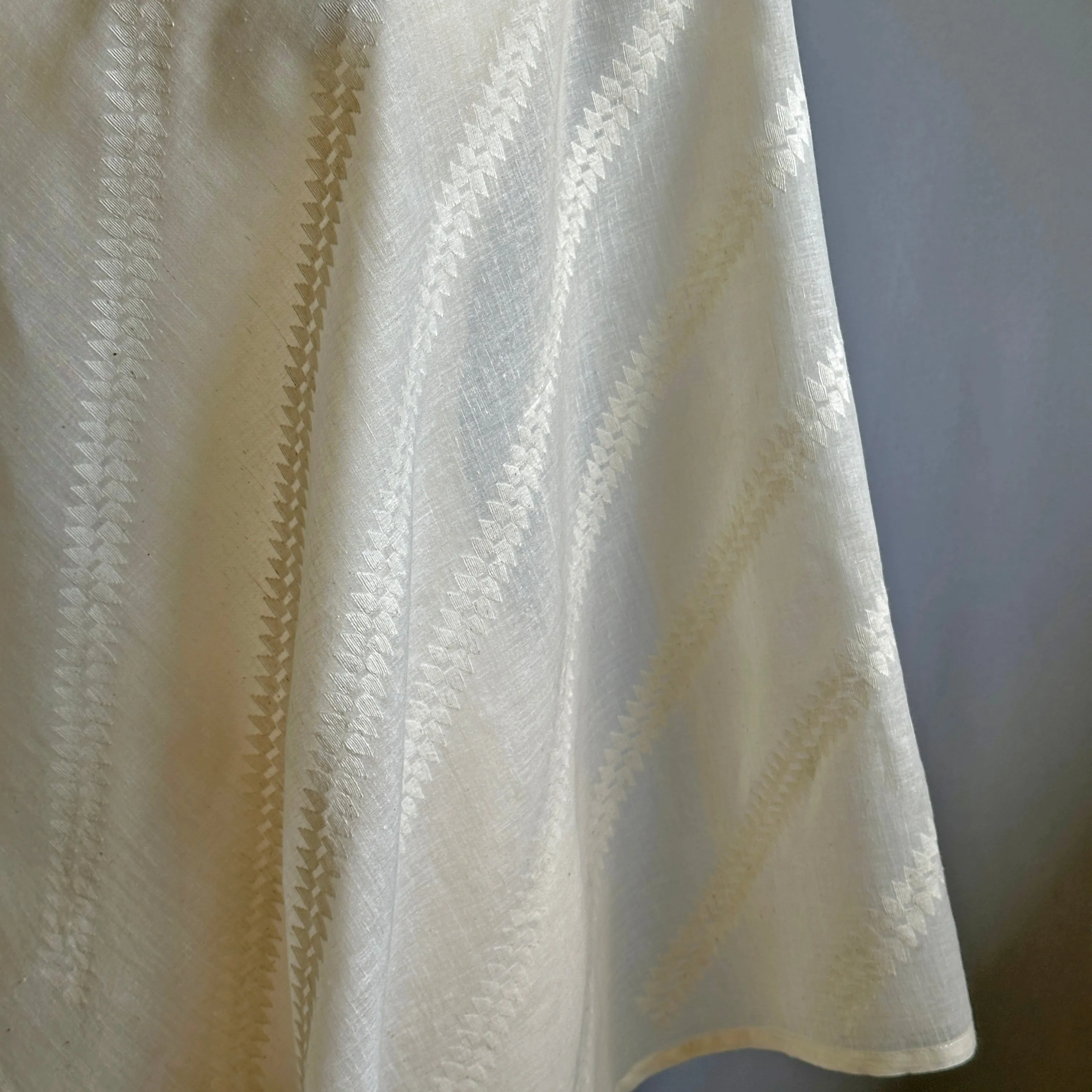 Jamdani White on White Cotton Bandana