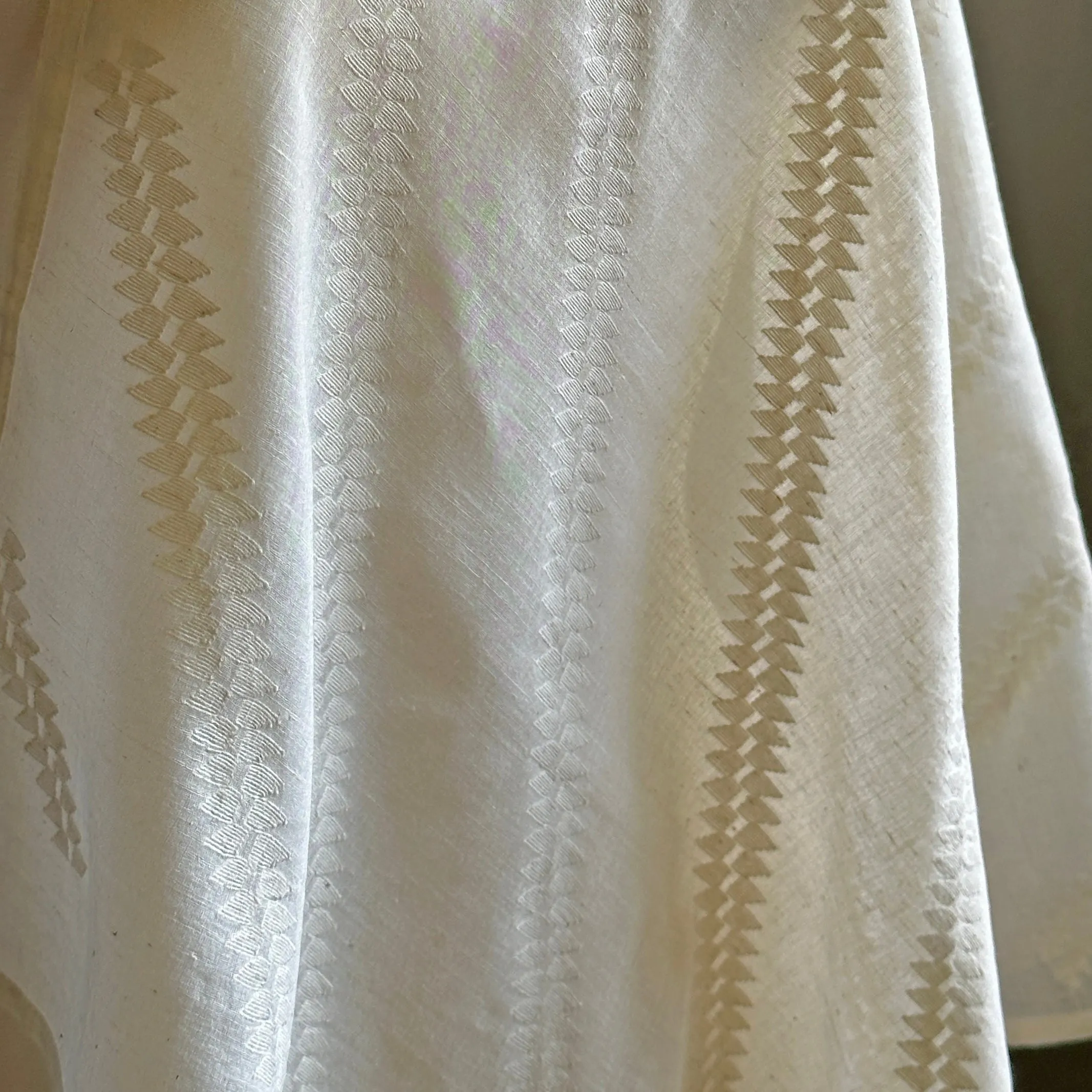 Jamdani White on White Cotton Bandana