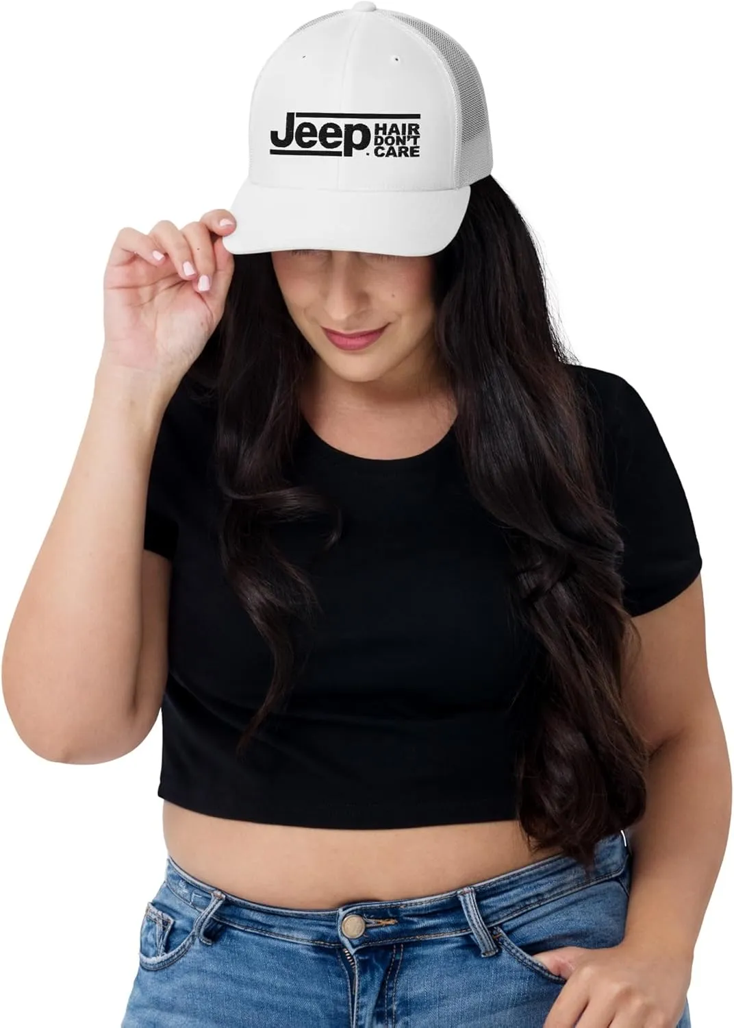 Jeep Hair Dont Care Retro Trucker Hat - Officially Licensed