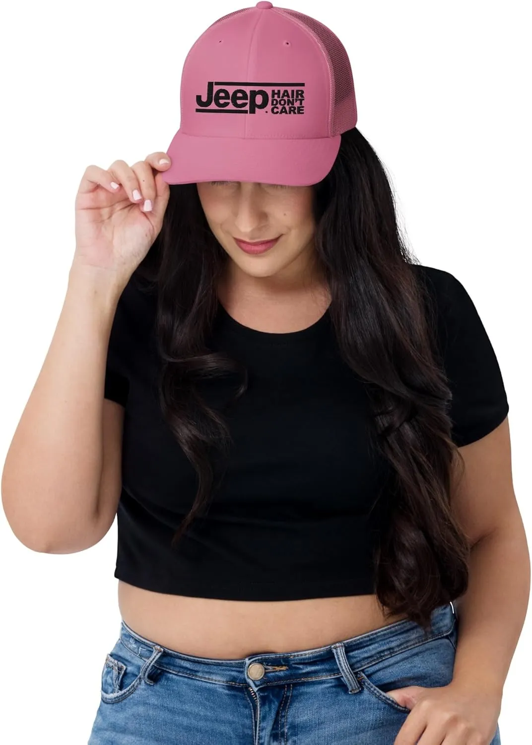 Jeep Hair Dont Care Retro Trucker Hat - Officially Licensed