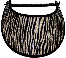 K180 Sun Visor with Zebra Design with Gold on Black