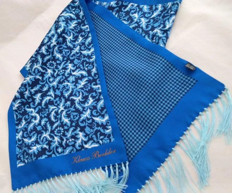 Klaus's Boelher Designer Pure Silk Foulard, Elegant Fashion Accessory, Timeless Style for Any Occasion