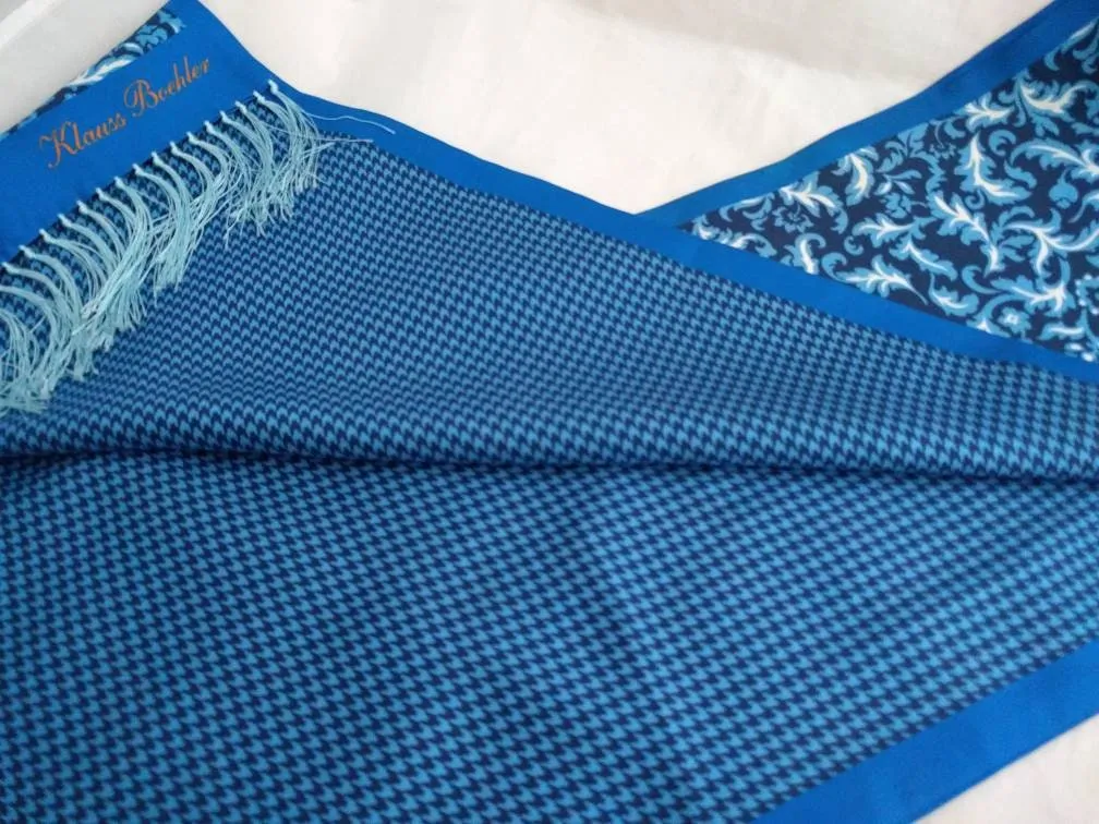 Klaus's Boelher Designer Pure Silk Foulard, Elegant Fashion Accessory, Timeless Style for Any Occasion