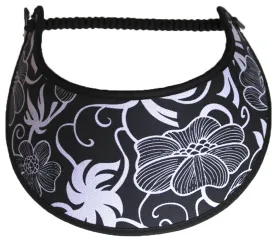Large White Flower on Black Sun Visor