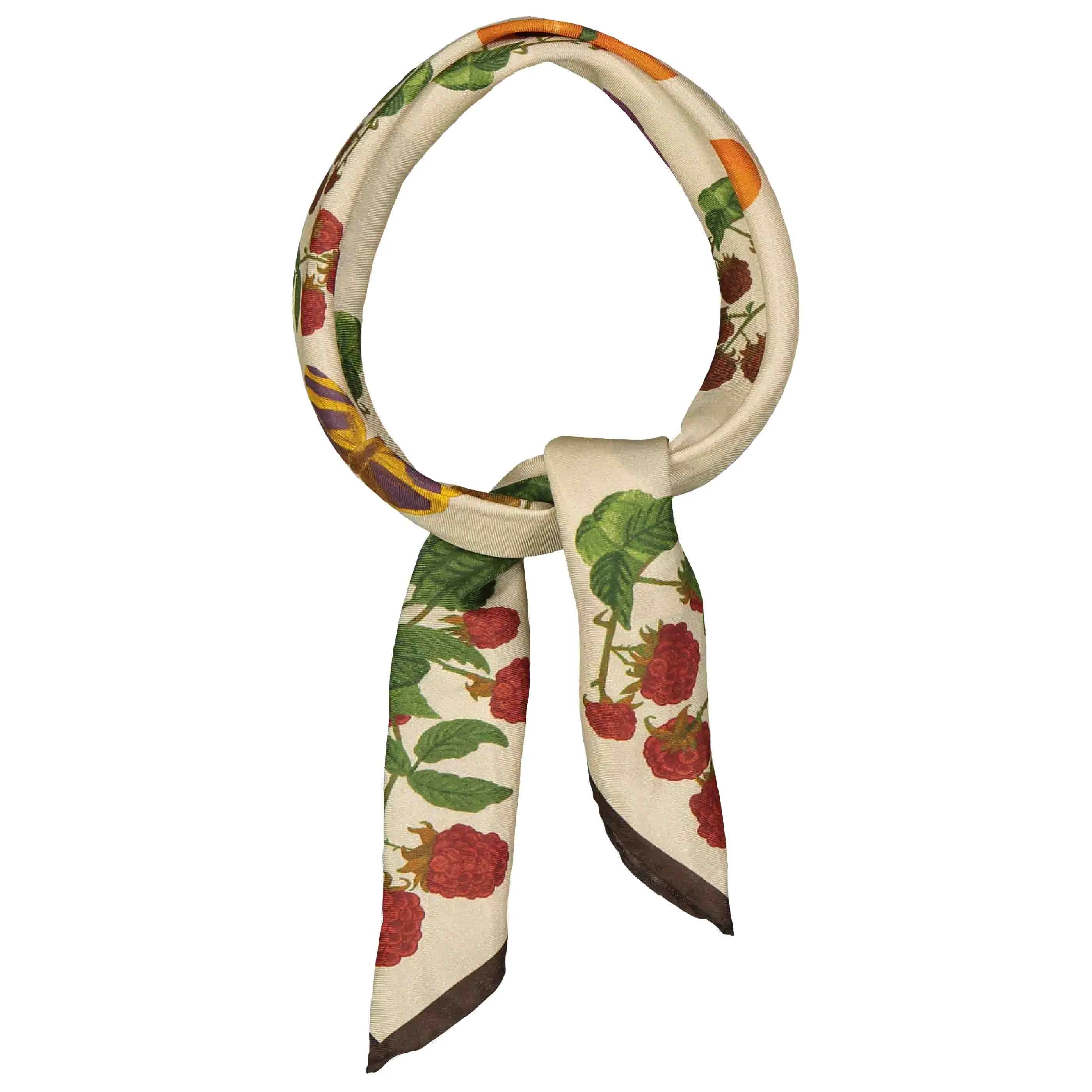 Light brown tangerine silk & cotton handmade scarf 60
