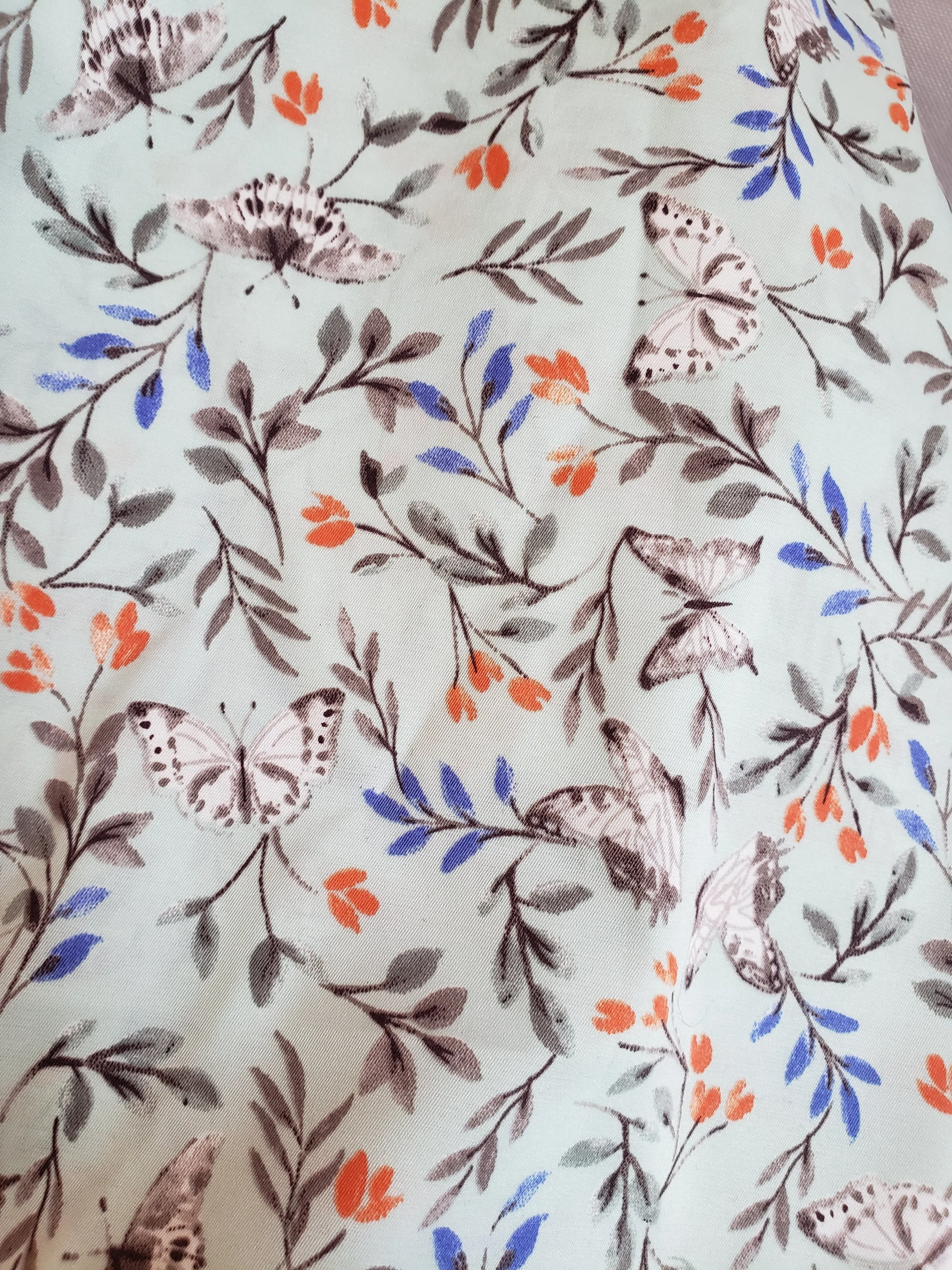 Lightweight Silky Infinity Scarf in Butterflies