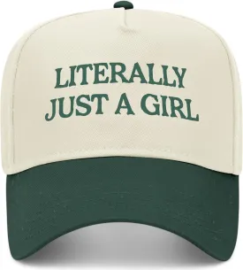 Literally Just A Girl Vintage Trucker Hat | Premium Snapback Baseball Hat for Men & Women