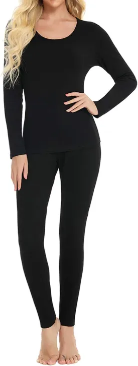 Locachy Cotton Thermal Underwear for Women Ultra Soft Long Johns Top & Bottom Set
