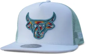 LOST CALF Teal & White Stitch Youth - Hats Cap, One Size-X-Large