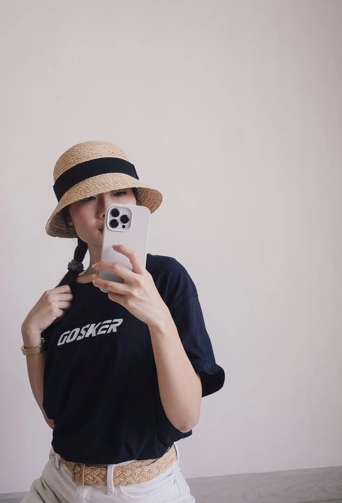 Lucienne raffia cloche hat