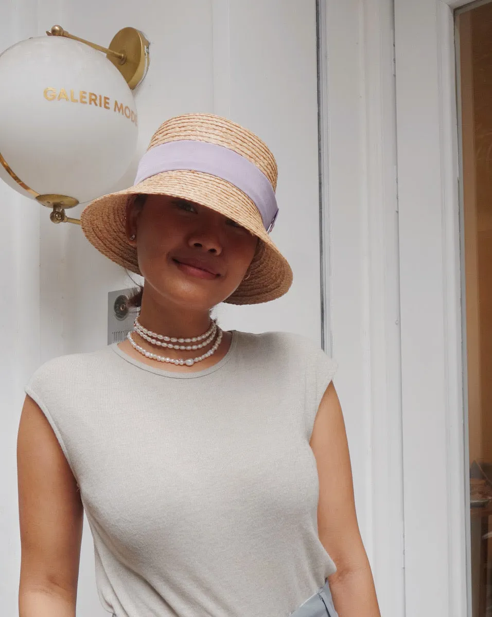 Lucienne raffia cloche hat