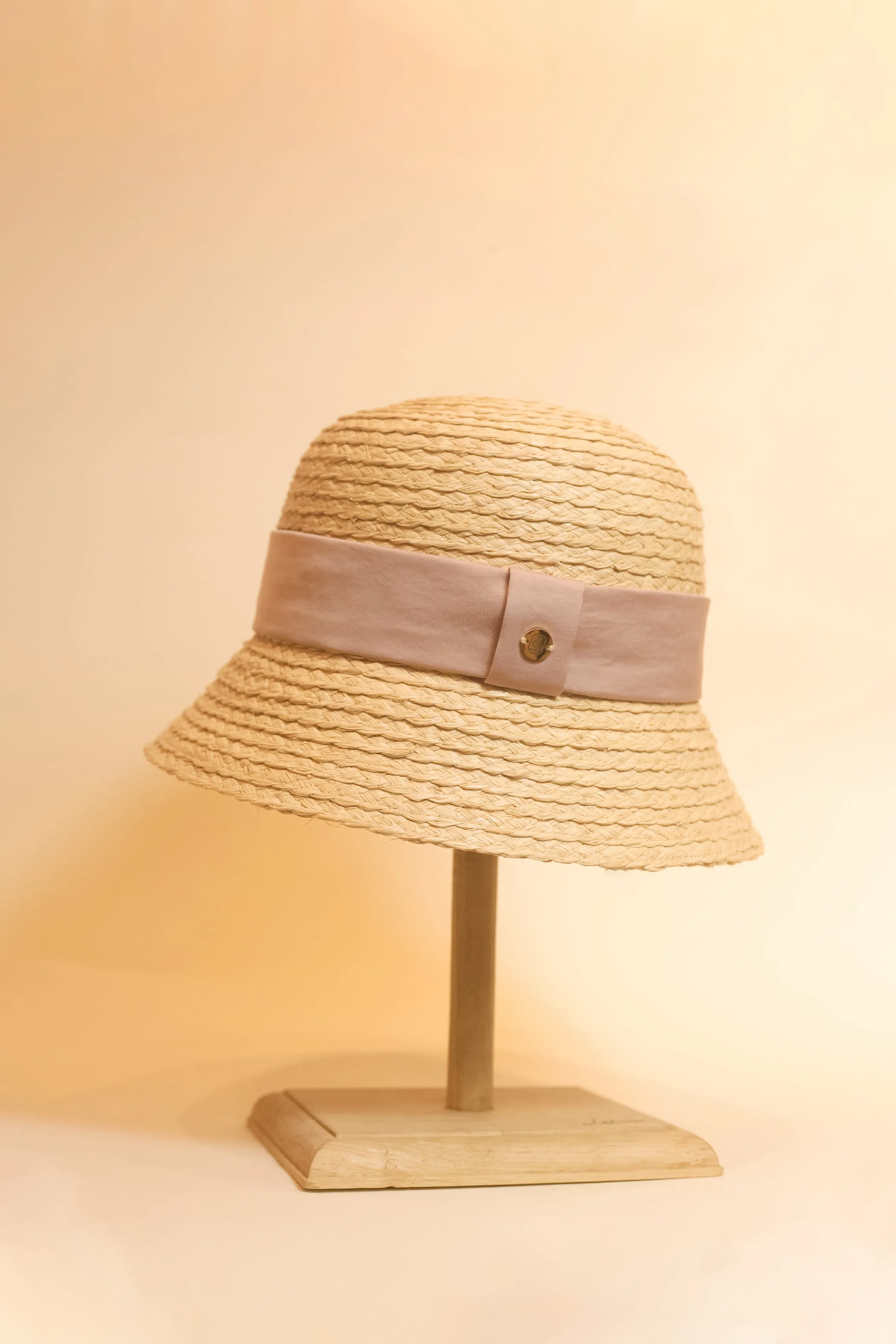 Lucienne raffia cloche hat