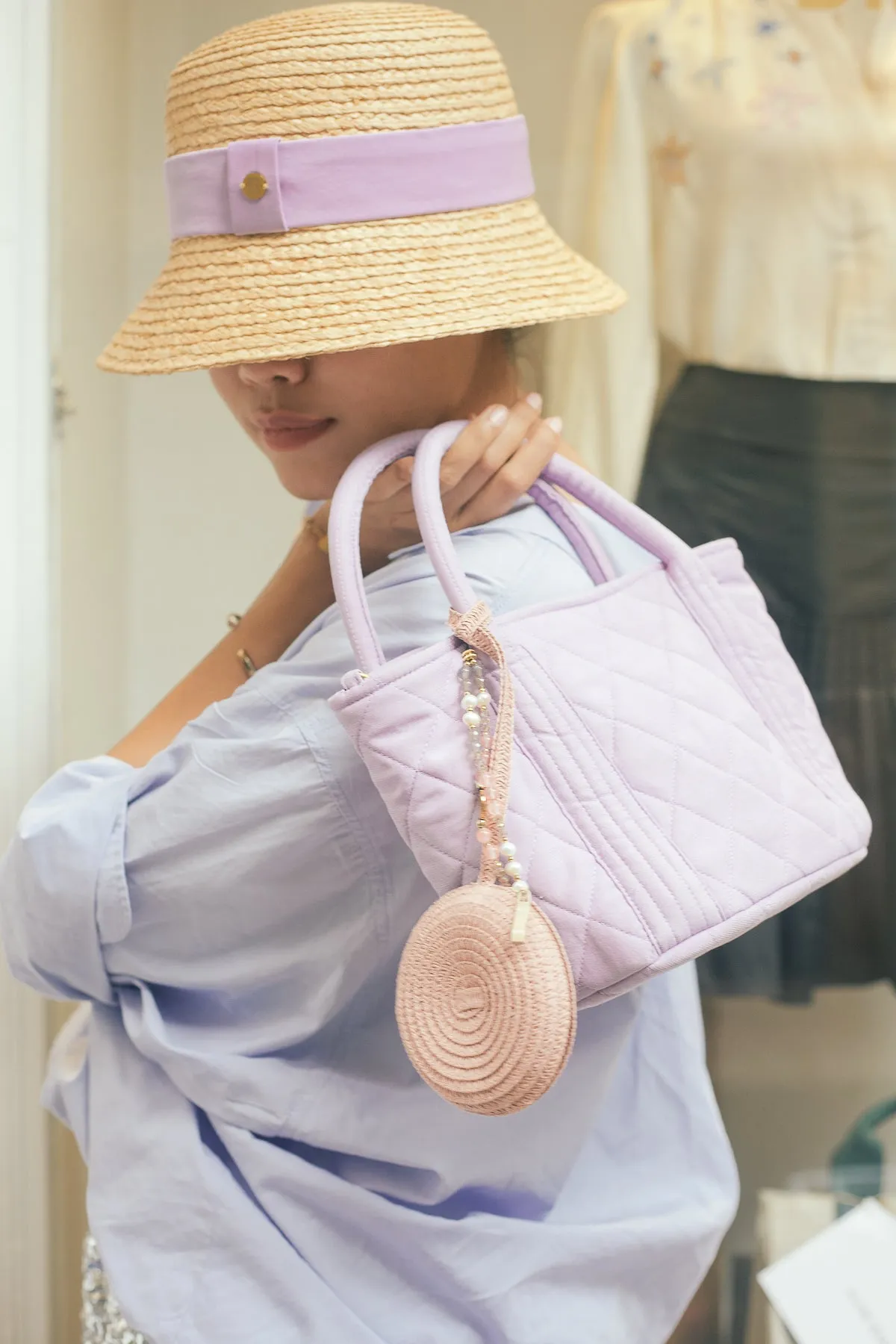 Lucienne raffia cloche hat