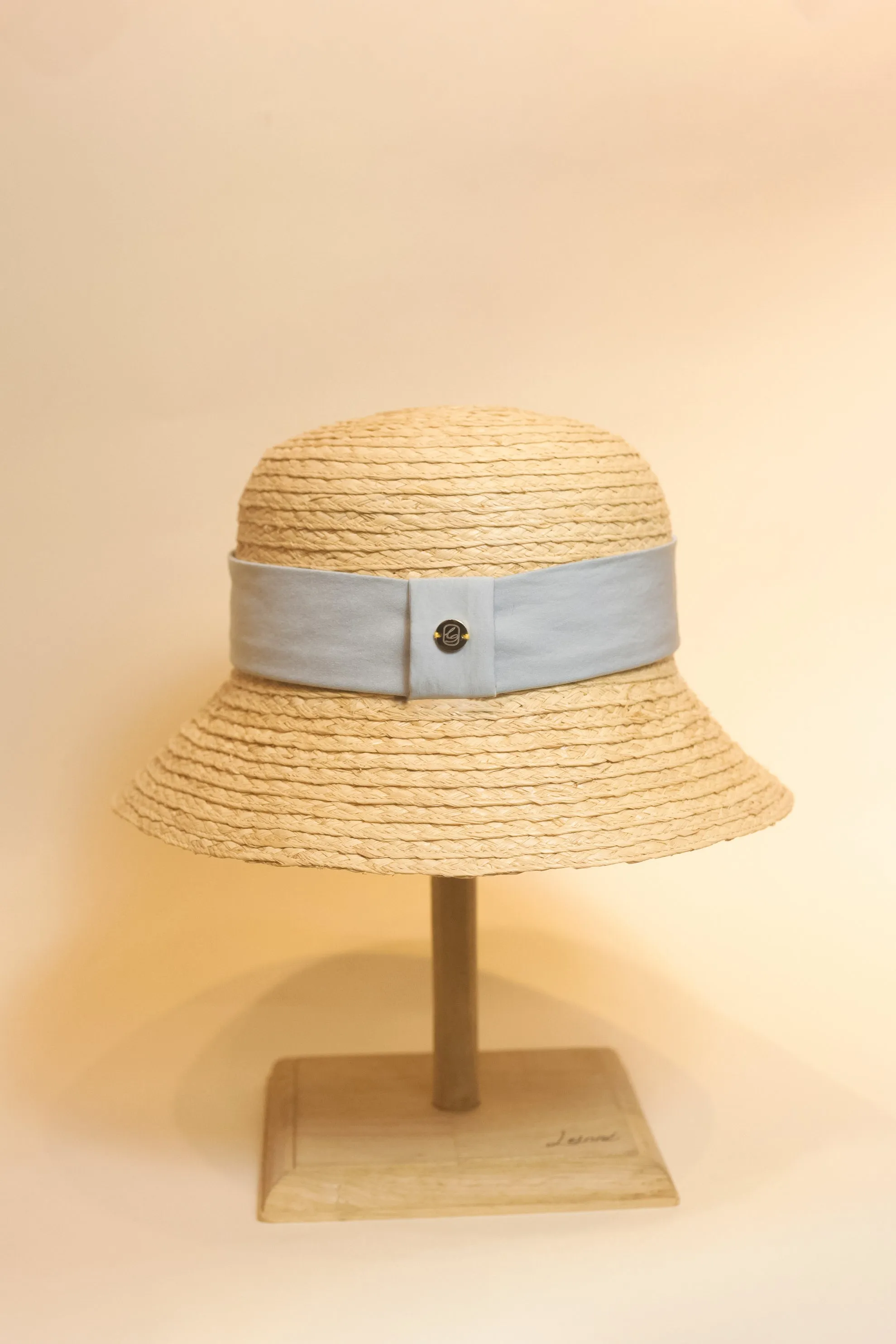 Lucienne raffia cloche hat