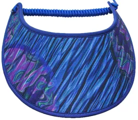 M441 Sun Visor with Abstract Design in Purple, Blue & Green, Navy Trim