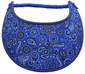 M601 Paisleys and Other Designs on Royal Blue Sun Visor, Royal Trim