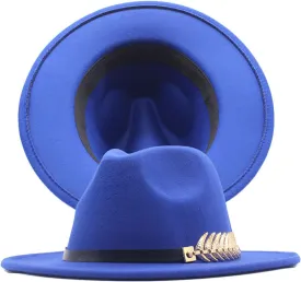 Men Women Wide Brim Fedora Hat Panama Fedora Hat with Belt Buckle Unisex Floppy Panama Hat