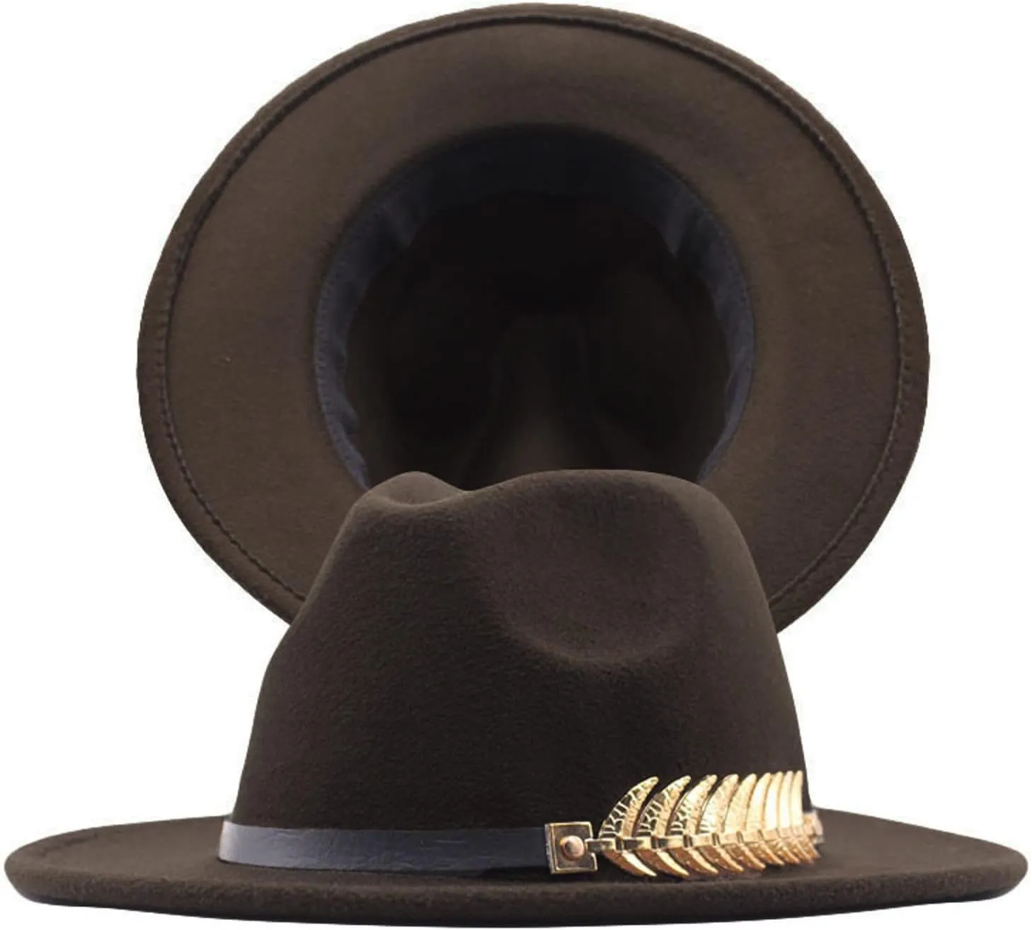 Men Women Wide Brim Fedora Hat Panama Fedora Hat with Belt Buckle Unisex Floppy Panama Hat