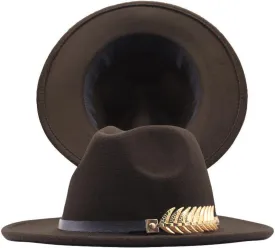 Men Women Wide Brim Fedora Hat Panama Fedora Hat with Belt Buckle Unisex Floppy Panama Hat
