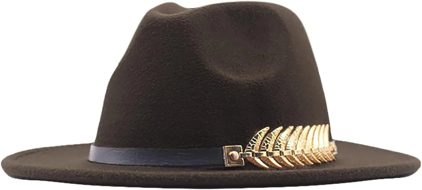 Men Women Wide Brim Fedora Hat Panama Fedora Hat with Belt Buckle Unisex Floppy Panama Hat