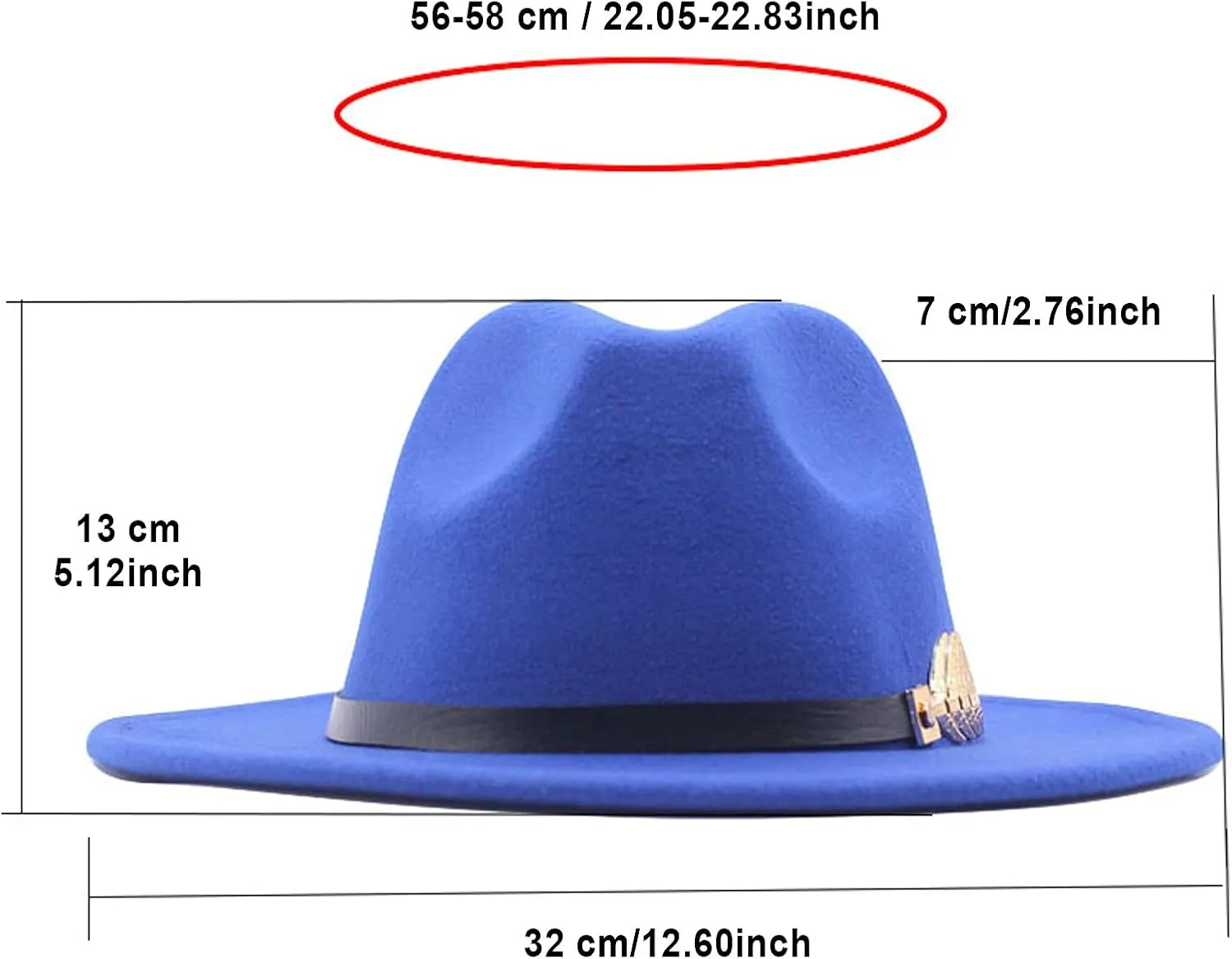Men Women Wide Brim Fedora Hat Panama Fedora Hat with Belt Buckle Unisex Floppy Panama Hat