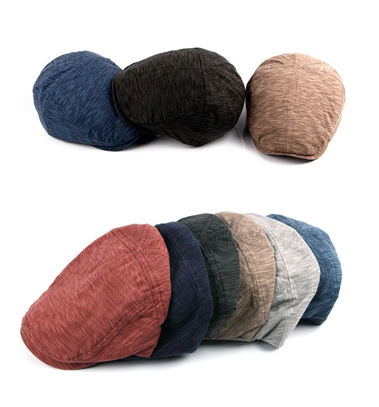 Men's Fashion Beret Hats - Navy Blue,Light Gray,Khaki,Dark Blue,Black,Red