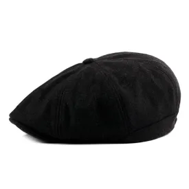 Men's Fashion Winter Beret Hat - Black,Dark Gray,Blue Plaid,Light Gray