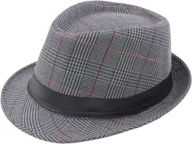 Men's Vintage Style Classic Unisex Fedora Hats for Men Women Panama Pork Pie Hats Flat top Boater Hat (Grey-1, One Size)