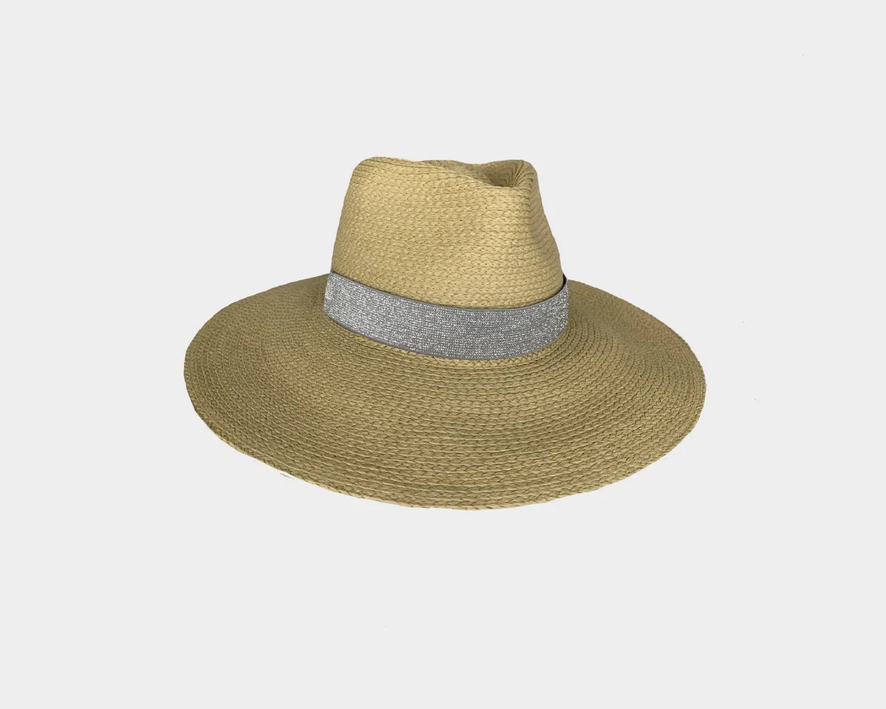 Metallic Silver Panama Style  Sun Hat - The Cap D'antibes