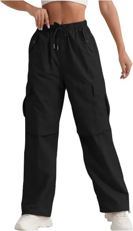 midelxp Bagyg Cargo Pants Women High Waisted Quick Dry Hiking Pants with Pockets Summer Lightweight Athletic Parachute Pant