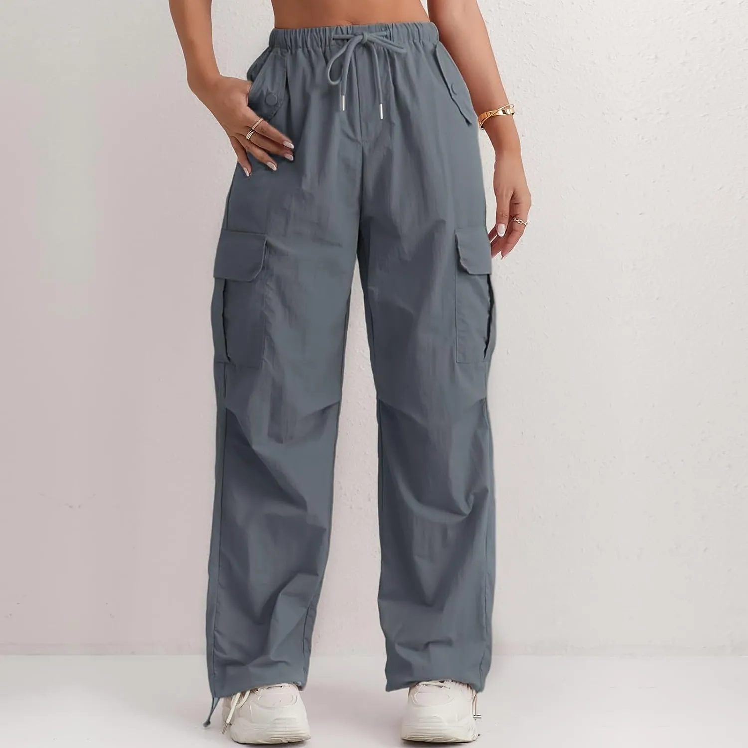 midelxp Bagyg Cargo Pants Women High Waisted Quick Dry Hiking Pants with Pockets Summer Lightweight Athletic Parachute Pant