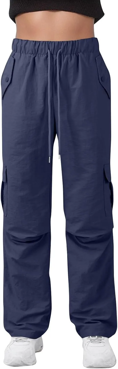 midelxp Bagyg Cargo Pants Women High Waisted Quick Dry Hiking Pants with Pockets Summer Lightweight Athletic Parachute Pant