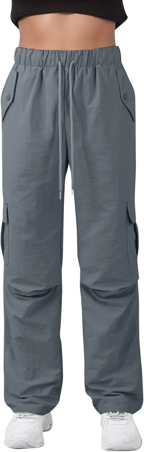 midelxp Bagyg Cargo Pants Women High Waisted Quick Dry Hiking Pants with Pockets Summer Lightweight Athletic Parachute Pant