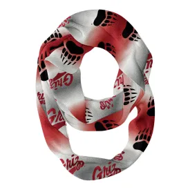 Montana Grizzlies UMT All Over Logo Game Day Collegiate Women Ultra Soft Knit Infinity Scarf by Vive La Fete