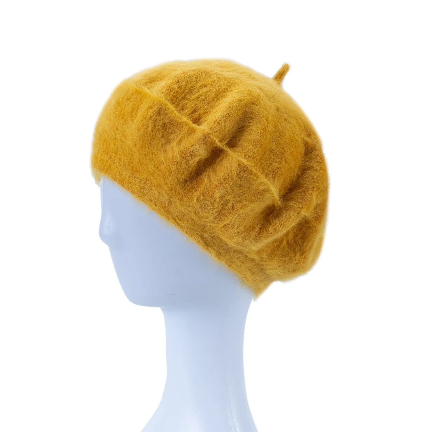 Mustard Angora Fashion Beret