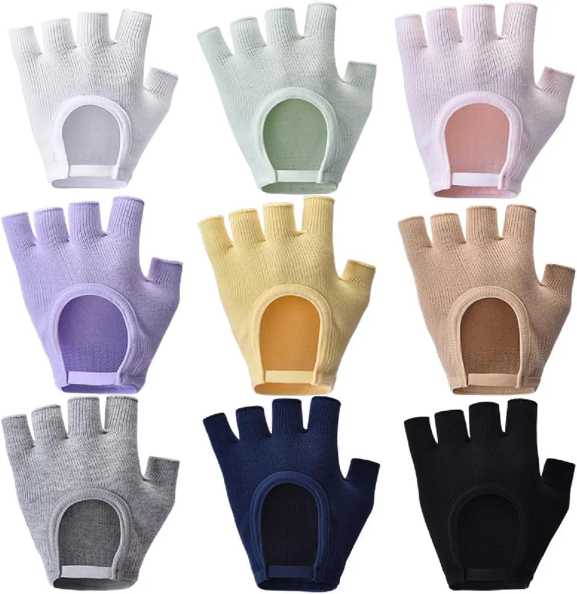 Non-Slip Fingerless Yoga Gloves  Ideal for Pilates, Barre, Air Yoga, and Fitness Workouts  Breathable Fabric with Enhanced Grip for Stability