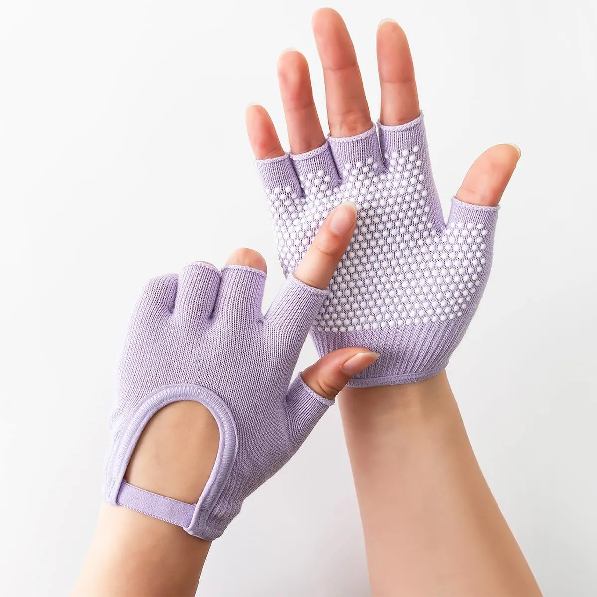 Non-Slip Fingerless Yoga Gloves  Ideal for Pilates, Barre, Air Yoga, and Fitness Workouts  Breathable Fabric with Enhanced Grip for Stability