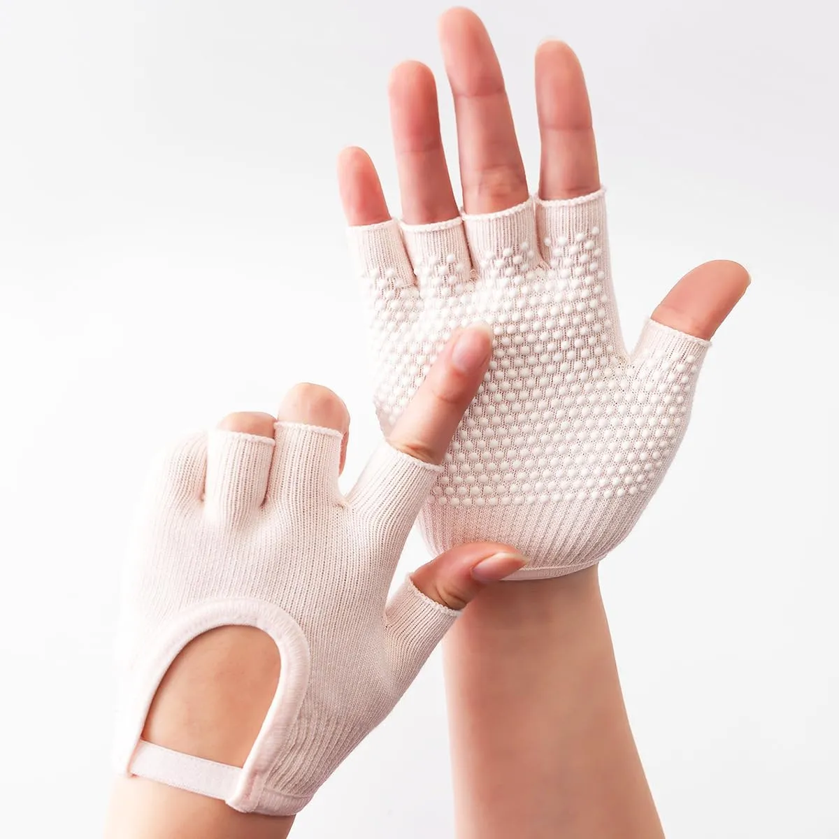 Non-Slip Fingerless Yoga Gloves  Ideal for Pilates, Barre, Air Yoga, and Fitness Workouts  Breathable Fabric with Enhanced Grip for Stability