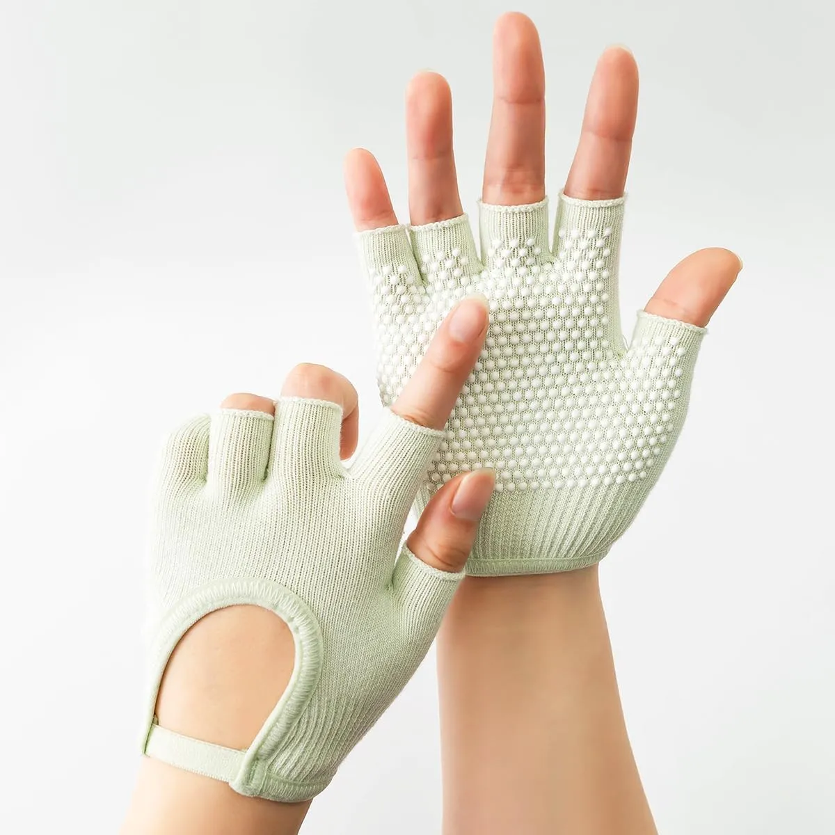 Non-Slip Fingerless Yoga Gloves  Ideal for Pilates, Barre, Air Yoga, and Fitness Workouts  Breathable Fabric with Enhanced Grip for Stability