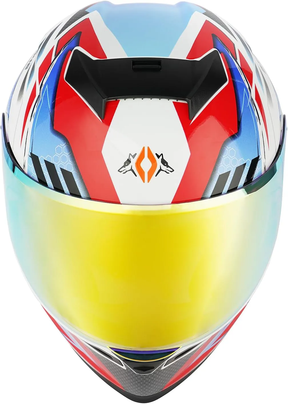 Orthrus Modular LED Full Face Motorcycle Helmet - DOT Approved Flip-Up Dual Visor Sun Shield & Bluetooth Ready for Adults Men Women - Street Bike/Motocross (Colorful, XL)