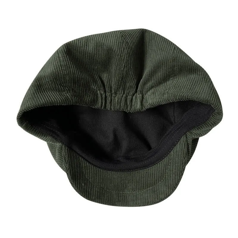 Outdoors Corduroy Octagonal Newsboy Beret Cap