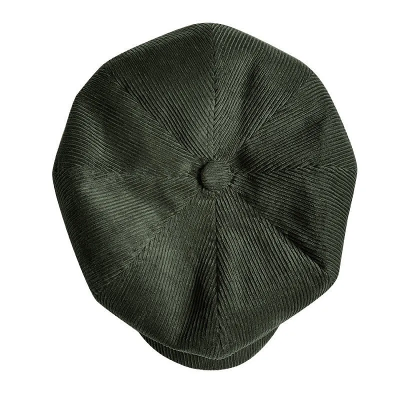 Outdoors Corduroy Octagonal Newsboy Beret Cap