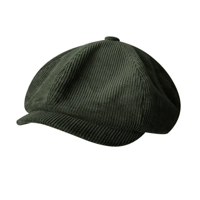 Outdoors Corduroy Octagonal Newsboy Beret Cap