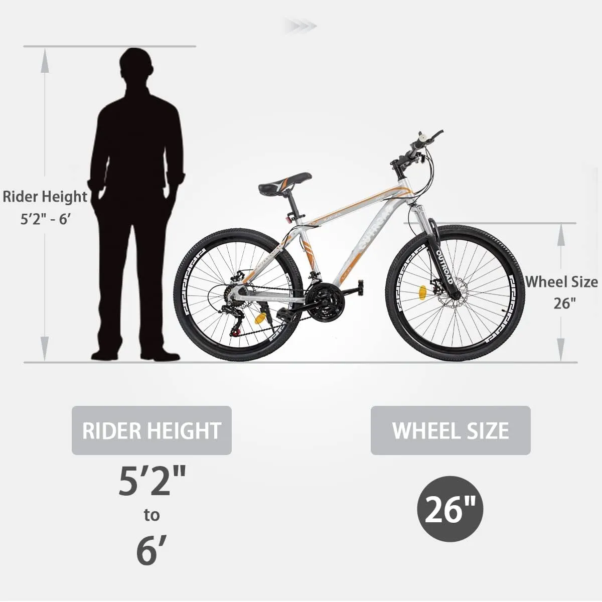 Outroad Folding Mountain Bike Foldable/Unfoldable Bike 26 Inch for Adult, 21-Speed Dual Suspension High-Carbon Steel MTB Foldable Bicycle, Dual Disc Brake Folding Bikes for Women and Men