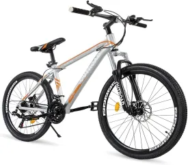 Outroad Folding Mountain Bike Foldable/Unfoldable Bike 26 Inch for Adult, 21-Speed Dual Suspension High-Carbon Steel MTB Foldable Bicycle, Dual Disc Brake Folding Bikes for Women and Men