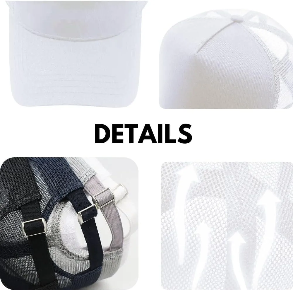 Oversize XXL Mesh Trucker Hat for Men Big Head Hats High Crown Baseball Cap Adjustable 23.6"-25.6"
