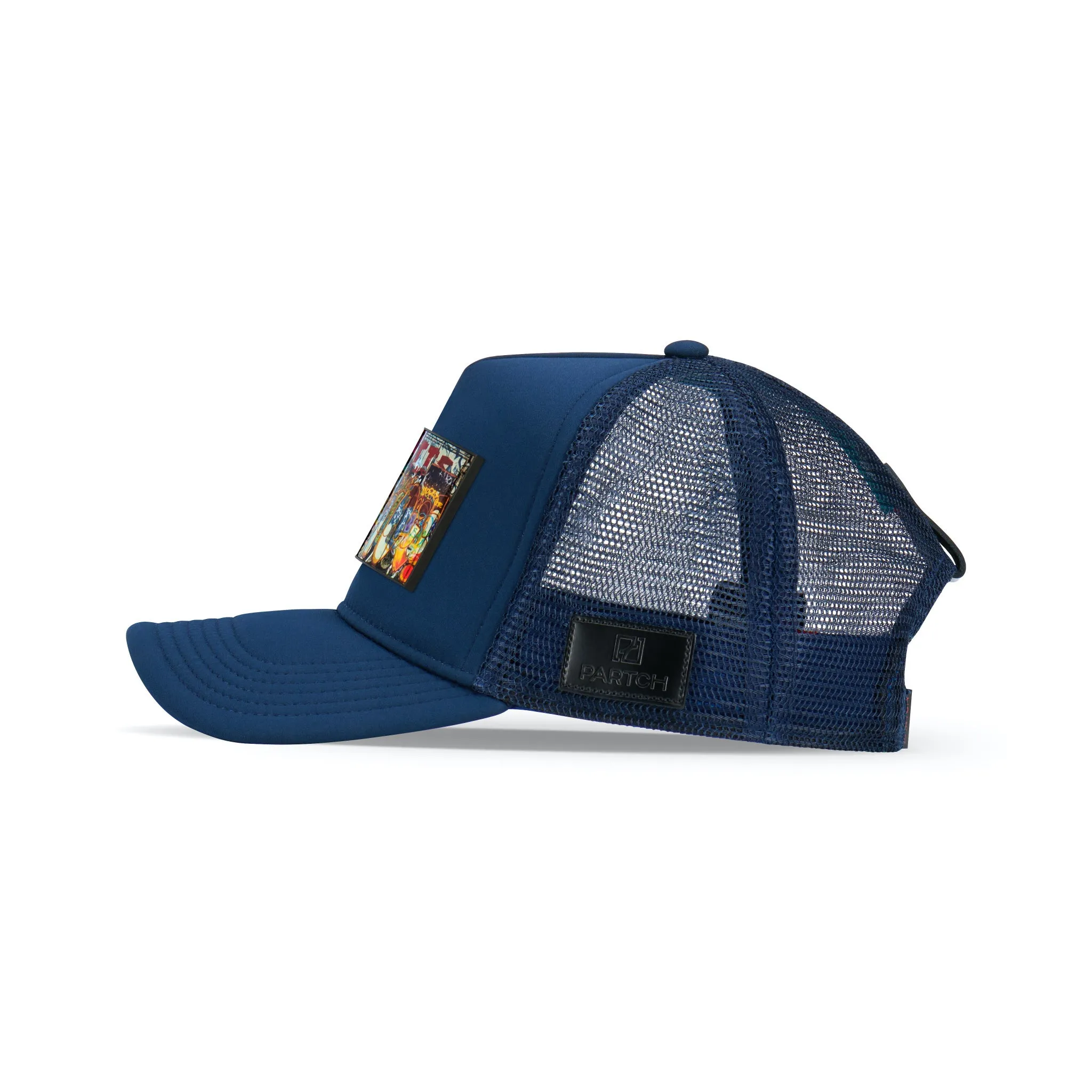 Partch Dulxy Trucker Hat Navy Blue Removable Clip