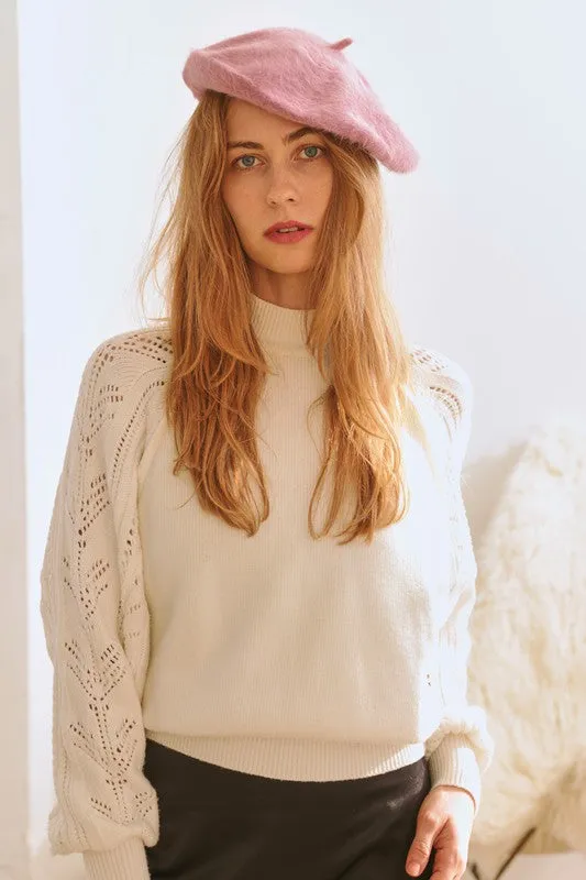 Pink Angora Fashion Beret
